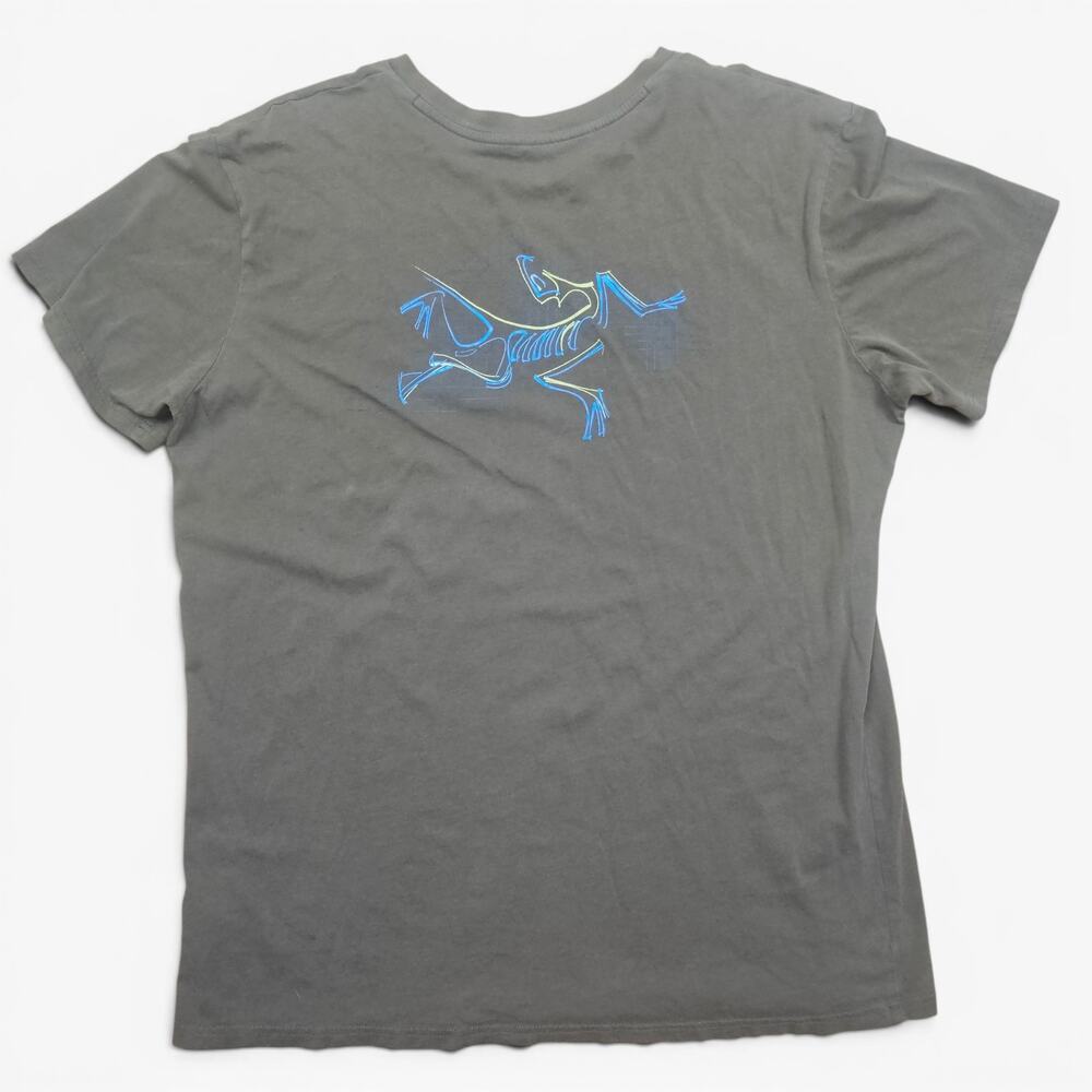 Arc'teryx Olive Green Short Sleeve Tee with Blue Graphic